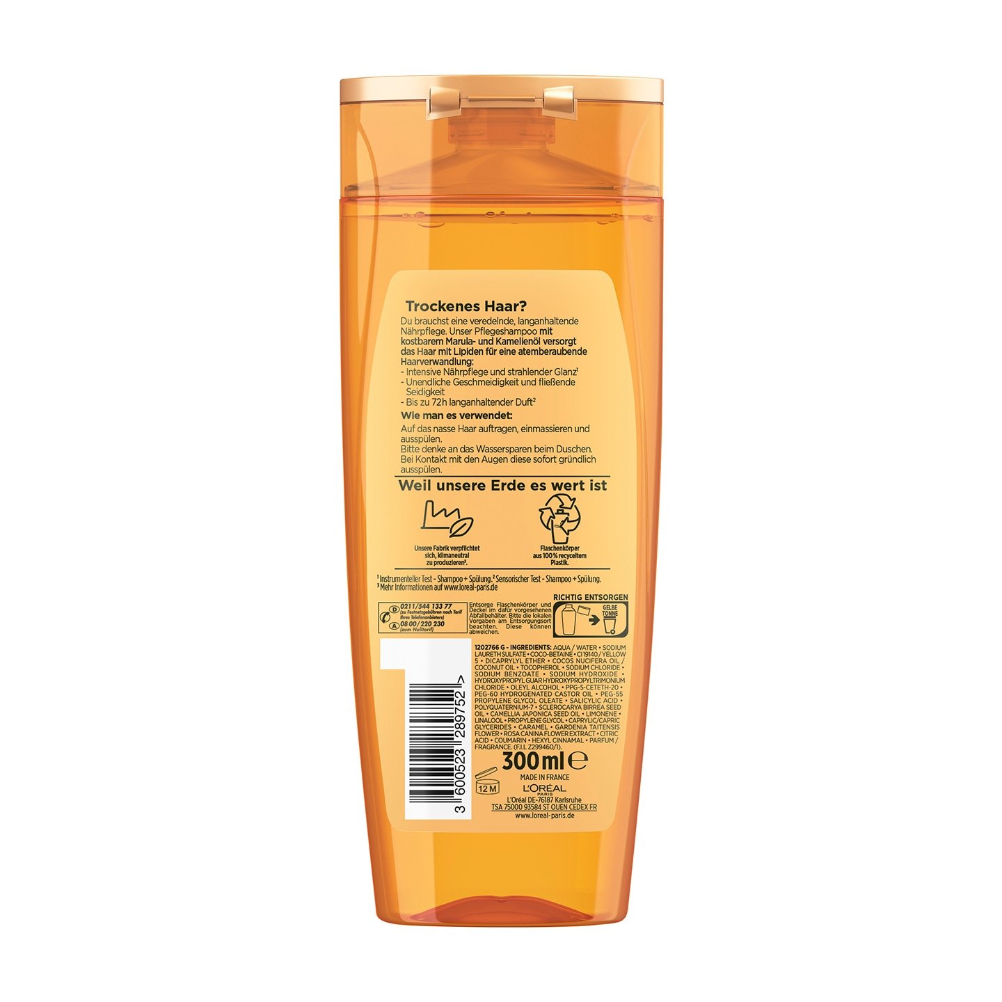 Elvital Öl Magique Nährpflege Shampoo für trockenes stumpfes Haar - Produkt Rückansicht